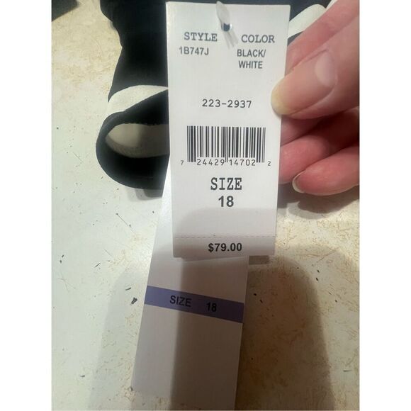 MSK Bell Sleeve Dress Black/White Sz 18 NWT - Picture 5 of 7